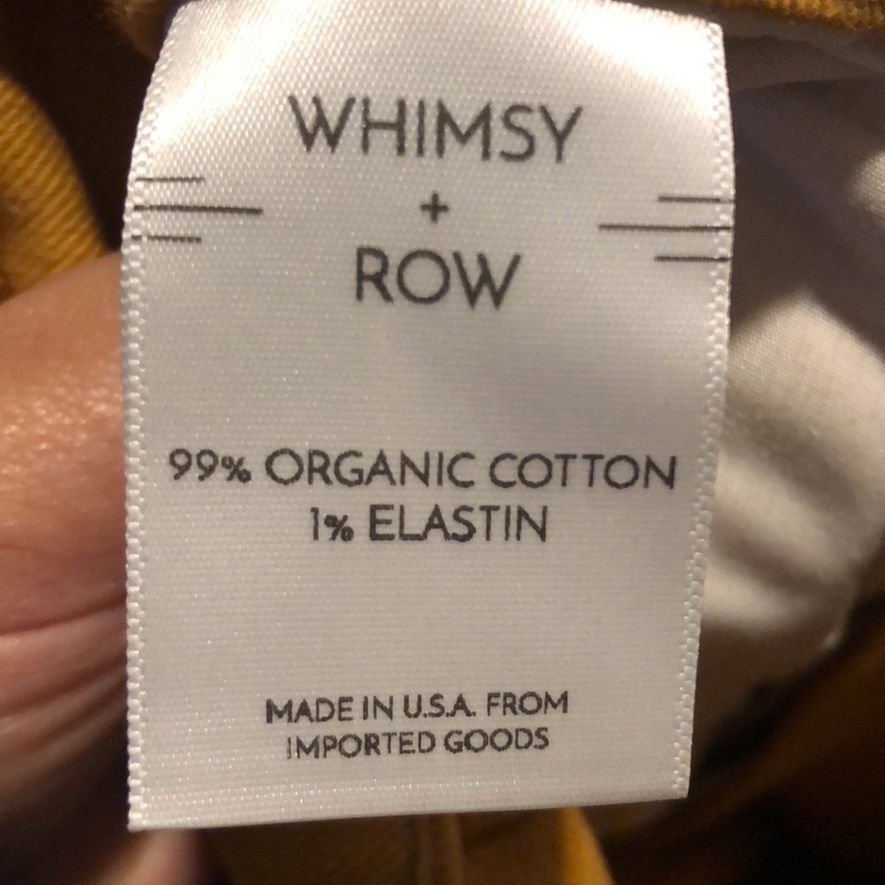 Whimsy & Row Flora Organic Cotton Wide Leg Cropped Pant in Mustard Yellow - Picture 7 of 9